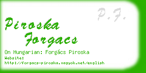 piroska forgacs business card