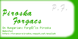 piroska forgacs business card